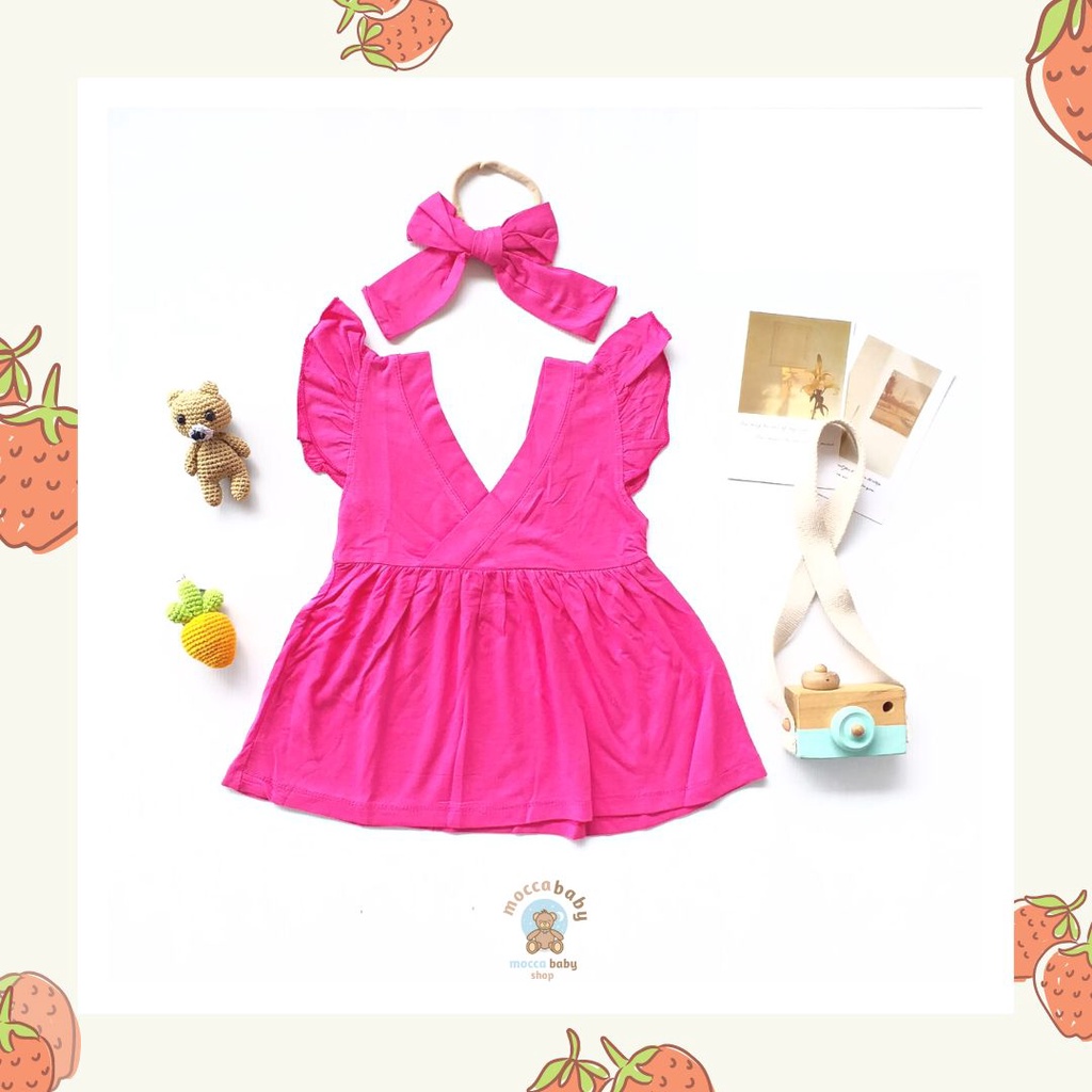 MBSS - DRESS BABY VIVI Free Headband / Dress Bayi Perempuan / Baju Bayi Cewek / Pakaian Bayi Perempuan Lucu