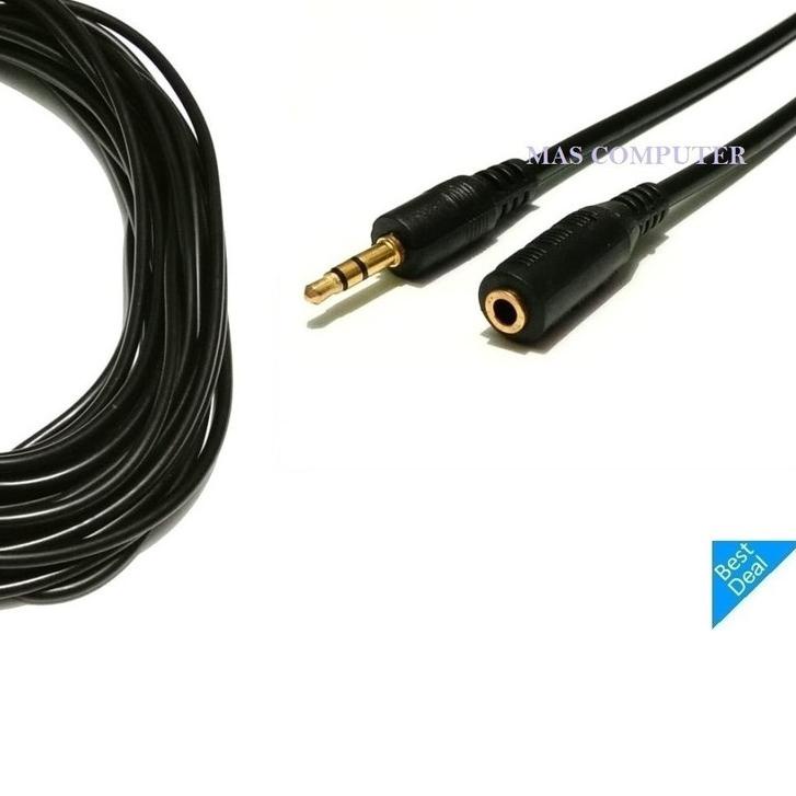 ➹ KABEL JACK AUDIO EXTENSION PANJANG 5 METER/JACK AUDIO AUX 3.5MM - 3.5MM/KABEL PERPANJANGAN AUDIO ♠