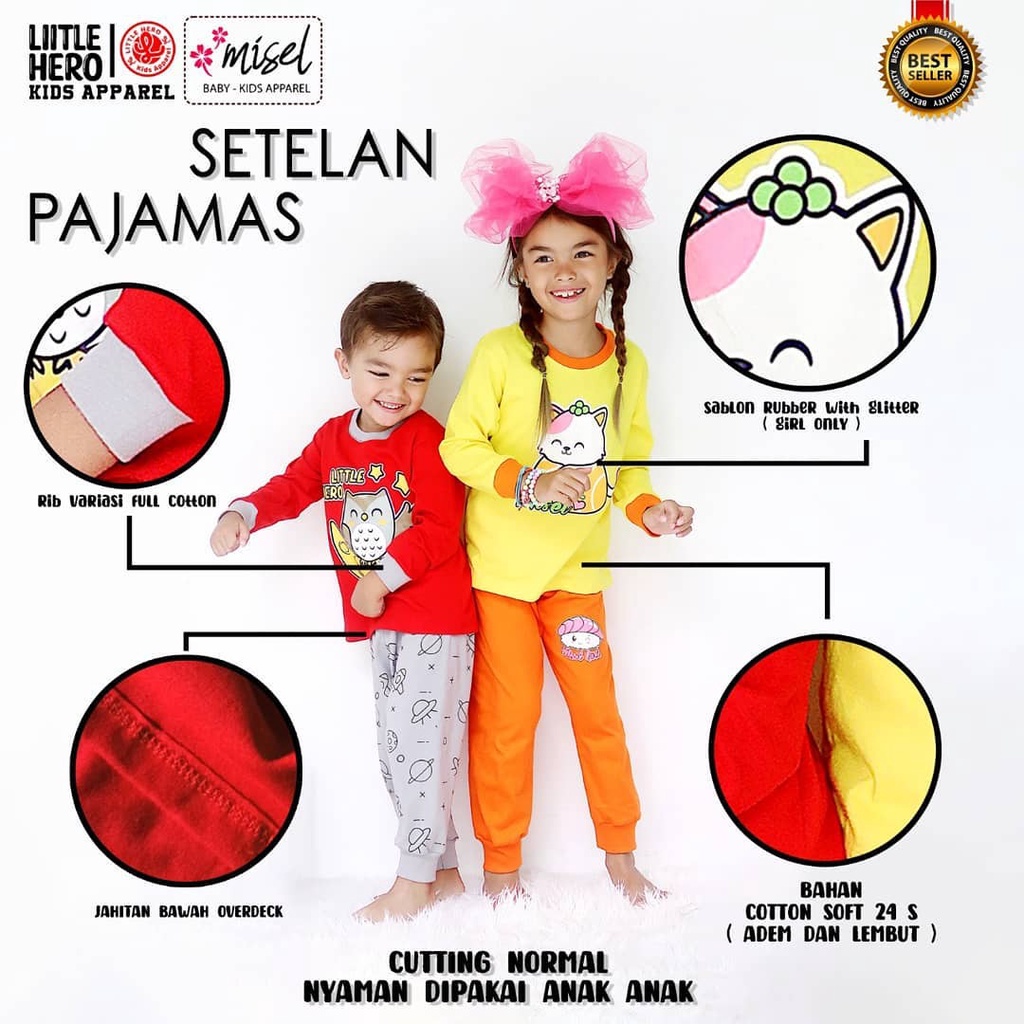 PIYAMA BAJU TIDUR ANAK UNISEX USIA 2-10 TAHUN