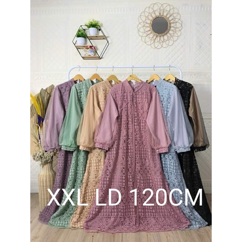 Gamis Tiara JUMBO LD 120 by ozias BIG SIZE kondangan Gamis Jumbo Lebaran  kondangan mymyfashion