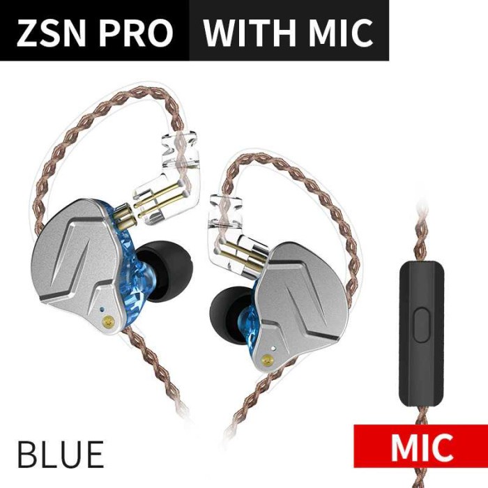 Knowledge Zenith Hybrid HiFi Earphone 1BA+1DD with Mic - KZ-ZSN Pro