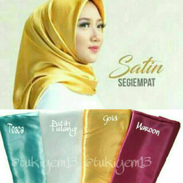 Segiempat Satin Polos jilbab satin saten