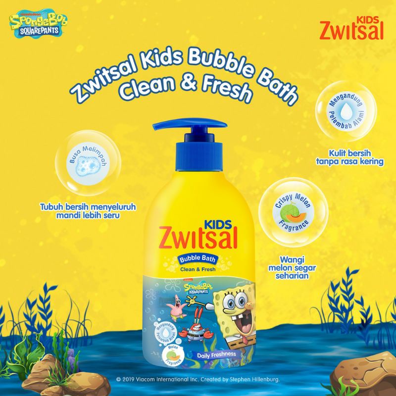 Zwitsal Kids Bubble Bath 280Ml Pump / sabun anak