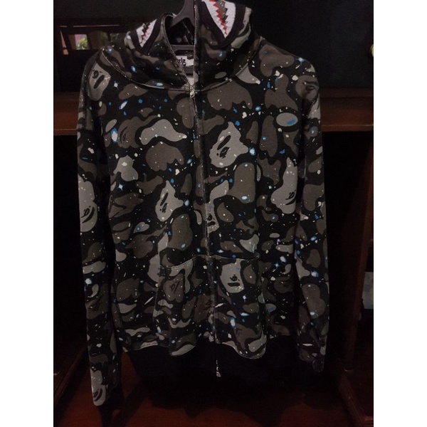 HOODIE JAKET BAPE SPACE CAMO SHARK GLOW GRADE 1:1 ORI