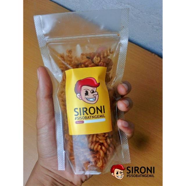 makaroni spiral pedas gurih kemasan 80gr cemilan renyah 