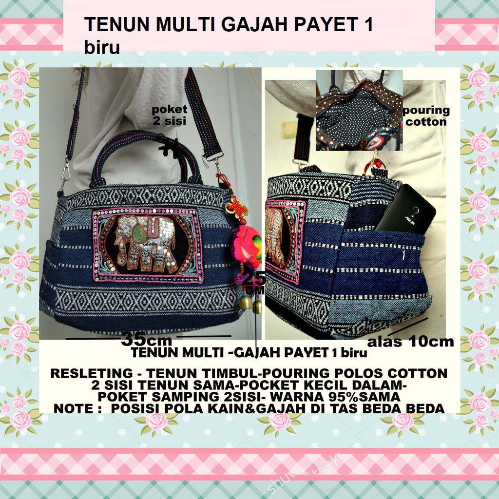 Tas Tenun Selempang Etnik, Tas Selempang Wanita Murah Kekinian Import Bangkok Thailand