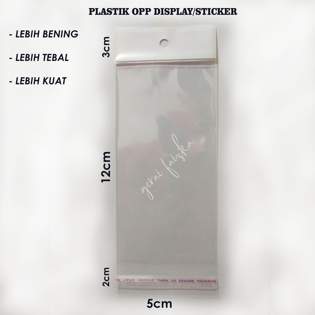 

PLASTIK OPP DISPLAY/STICKER 5x12~6x12
