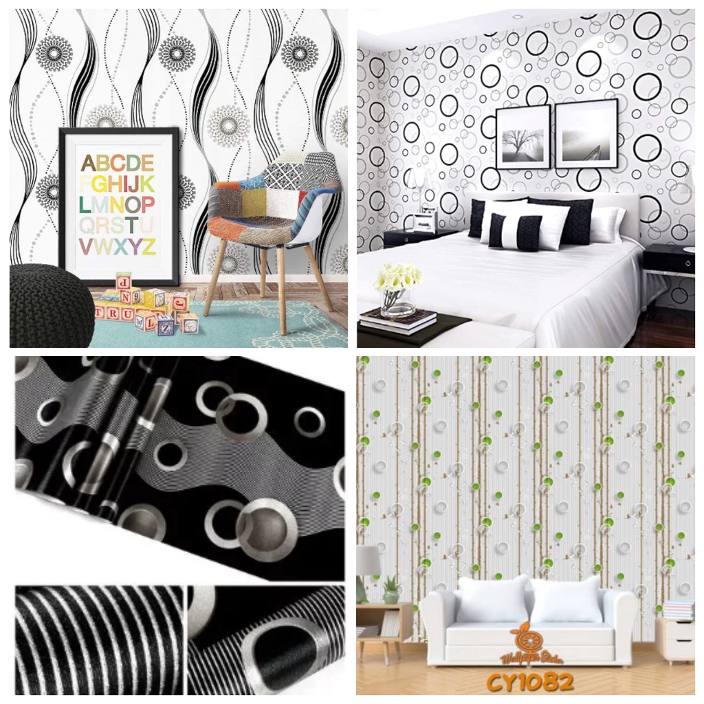 COD Wallpaper Stiker Dinding/ wallpaper stiker dinding rumah wallpaper dinding 3d Motif Mewah Elegan