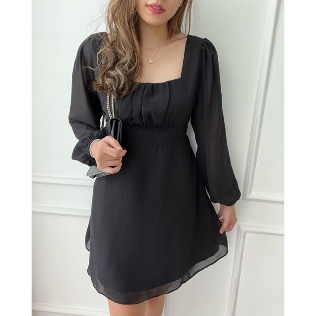 FS 8-636 Hyuna Mini Dress Chiffon Flare Motif Polos