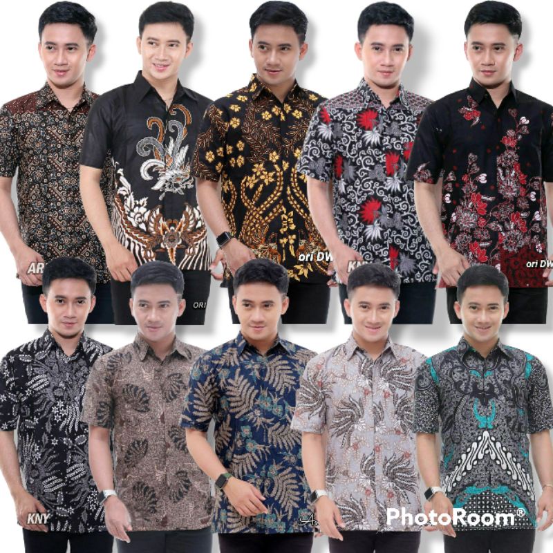 KEMEJA BATIK PRIA LENGAN PENDEK HEM SOGAN HALUS ORIGINAL SENO SAKTI KOBIS MEGAMENDUNG GUNUNGAN KIPAS