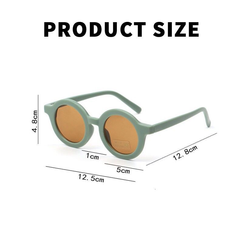 Kacamata anak bulat Retro Kacamata Hitam Anak Bayi Balita Kekinian unisex chubbydut-4