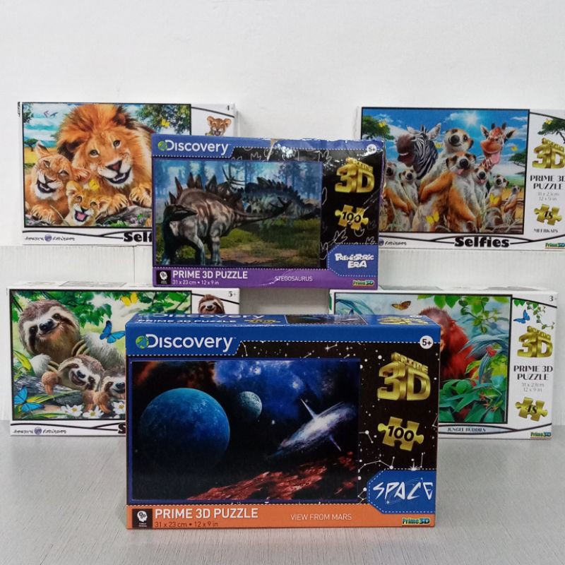 prime 3D puzzle howard robinson selfies lion sloths stegosaurus meerkats jungle buddies zoo anak