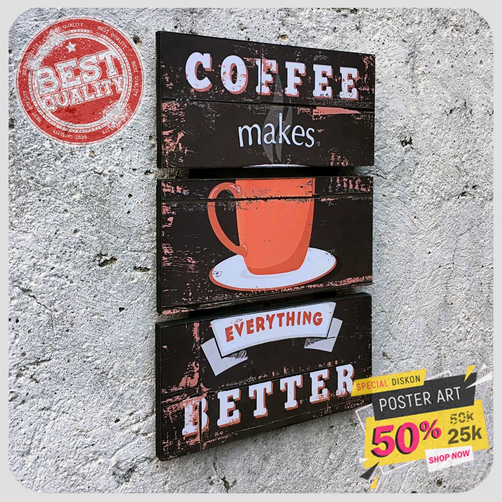 Dekorasi dinding - Pajangan dinding - Hiasan dinding - Poster Coffee Cafe - Wall Decor - 091977FHZ