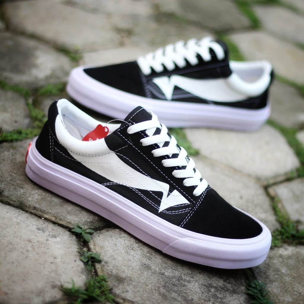 PROMO Sepatu Vans Oldskool Wrap Black True White Premium, Tag Made in China | Sneakers Pria dan Wanita Import Quality