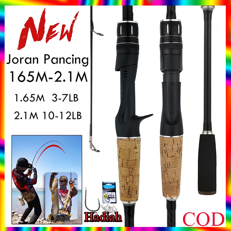 HAIYI FISHING Carbon Fiber Spinning Fishing Rod Max Drag 10kg Baitcasting Fishing Rod Joran Pancing Bahan Karbon Batang Tunggal Kaku Lentur Fiber Solid Murah Kuat  2 Segments 1.65-2.1M Joran Pancing 3-10 lB Berat:Ringan Carbon Pancing Fishing Pole Fishing