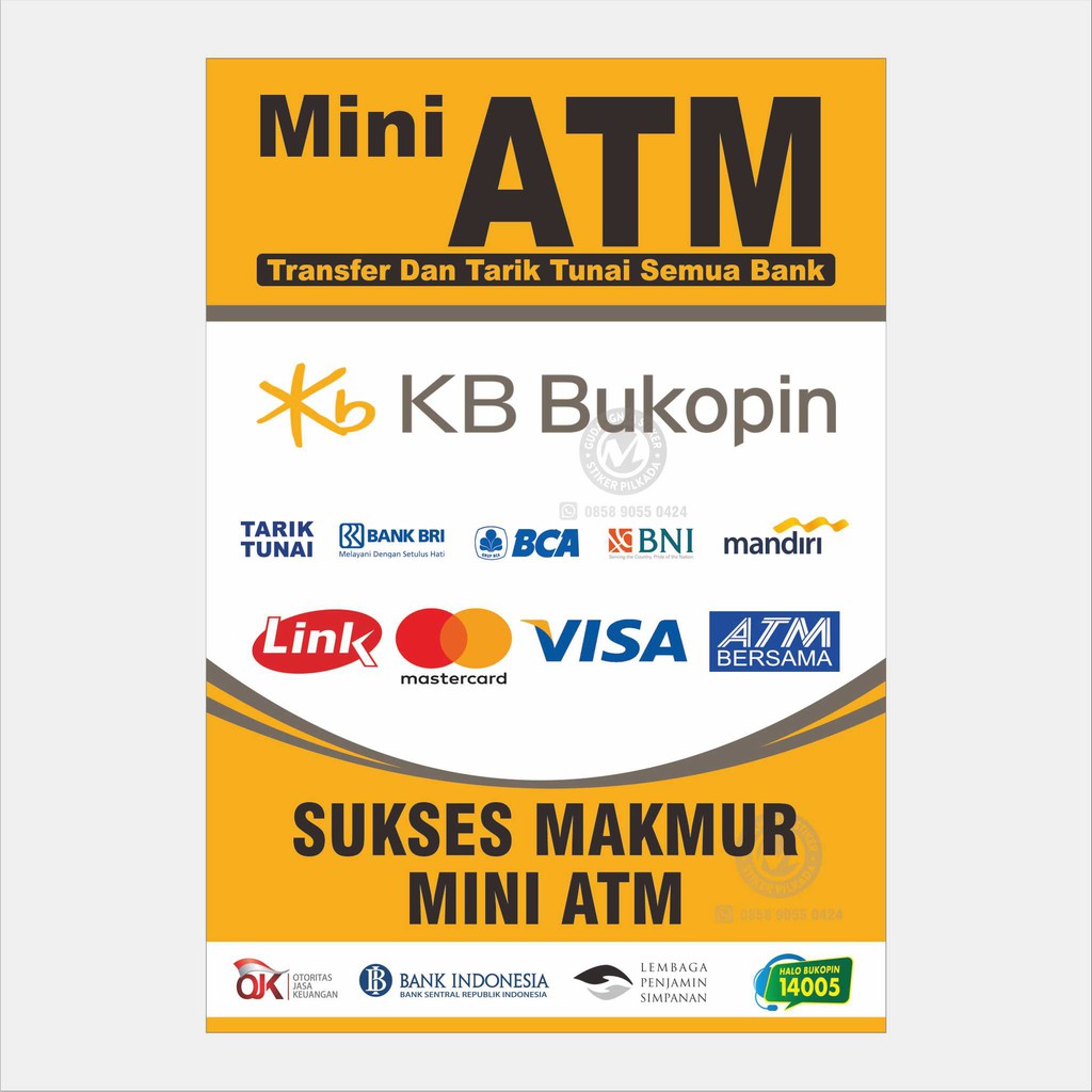 STIKER VINYL MINI ATM BUKOPIN (CUSTOM NAMA AGEN TULIS DI CHAT/CATATAN)