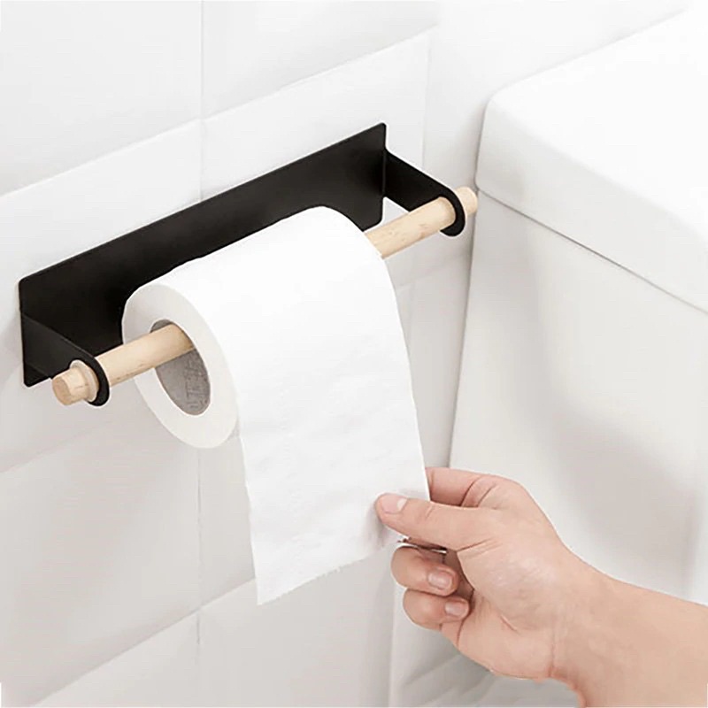 HOUSEEN Gantungan Tempat Tisu Toilet Handuk Serbaguna Model Roll - H25 - White