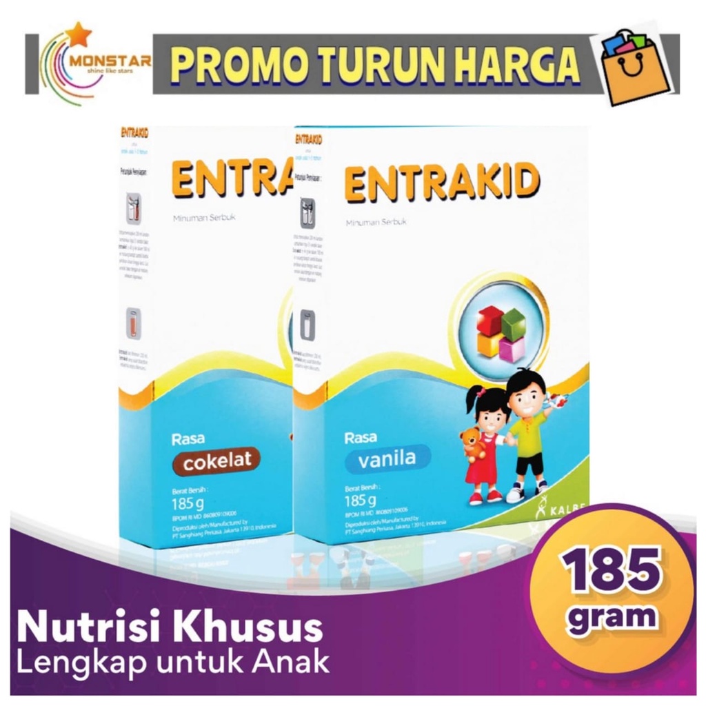 

MONSTAR - ENTRAKID VANILA COKLAT 185 GR