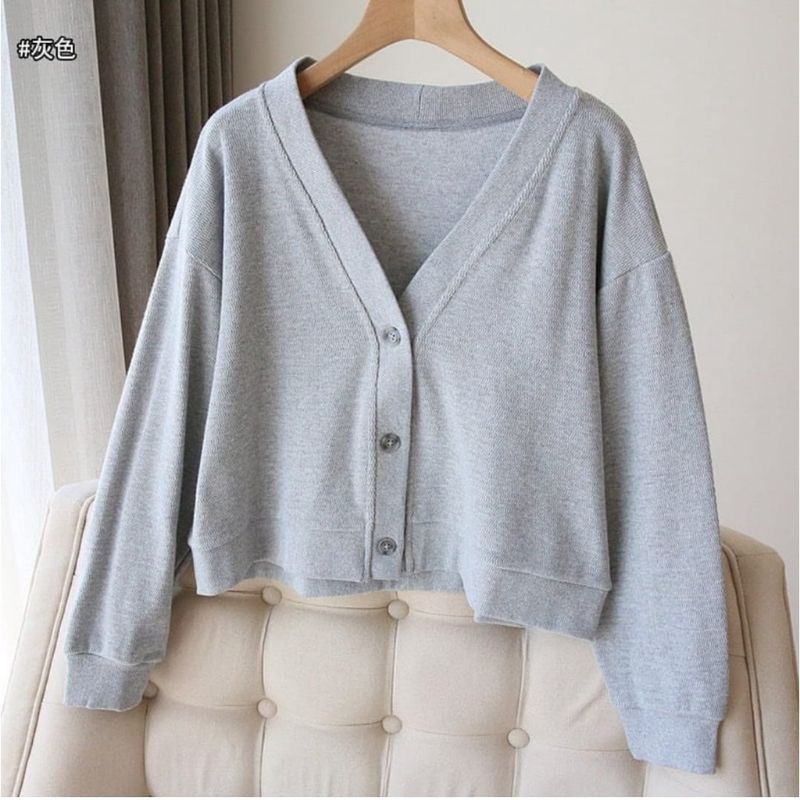 4539 Sweater Cardie Wanita | Lalisa Crooped Korean Style | Cardigan Crop Korean Style