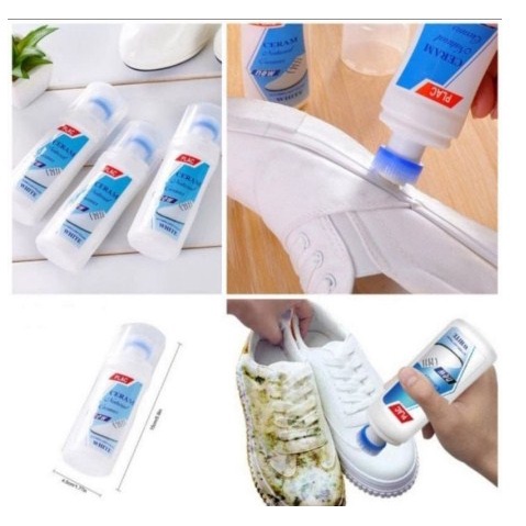 Cream Krim Pembersih Pemutih Sepatu Sandal Putih Sikat Shoes Cleaner