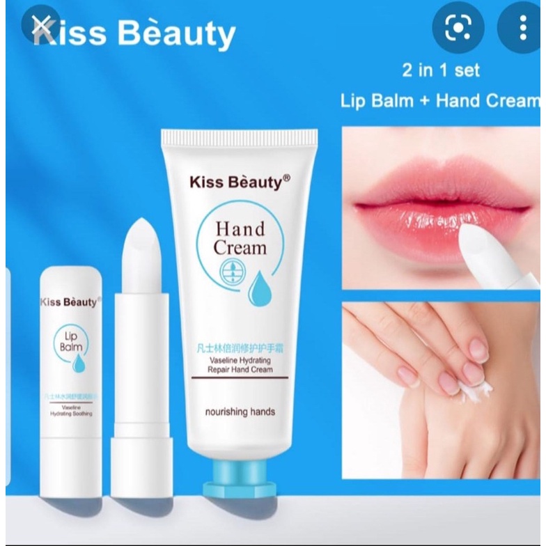 SET 2 in 1 Lip Balm+ Hand Cream Kiss Beauty