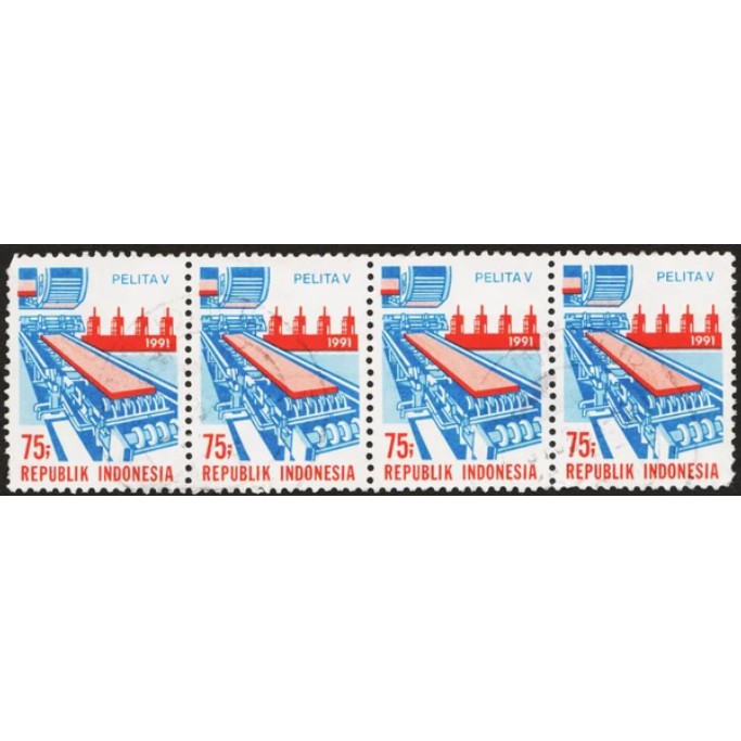 

Perangko Filateli G58 Indonesia VFU 4v Pair 01.04.1988 The Last Year Of The 4th Five Year Developmen