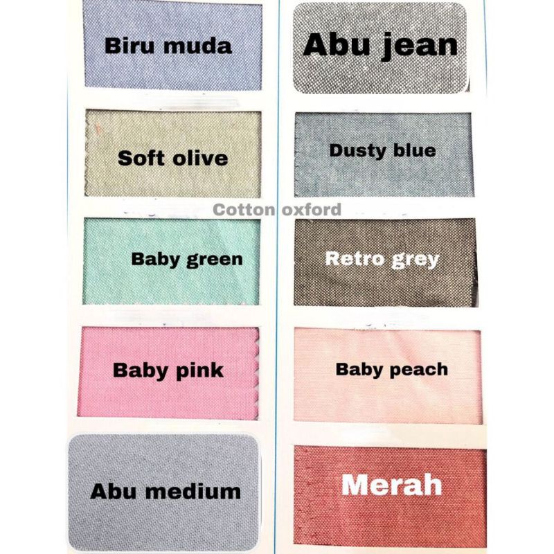 Bahan Kain Katun cotton Oxford / Cembrai Grosir 1 Roll 50 yard lebar 1.45 meter