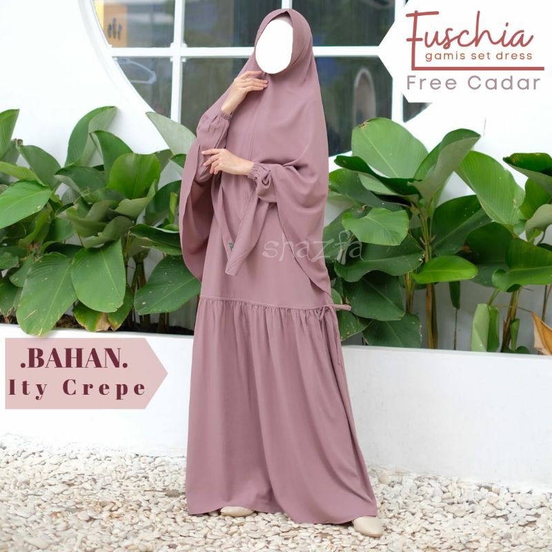 FUSCHIA - Set Gamis Cadar - Gamis Syari