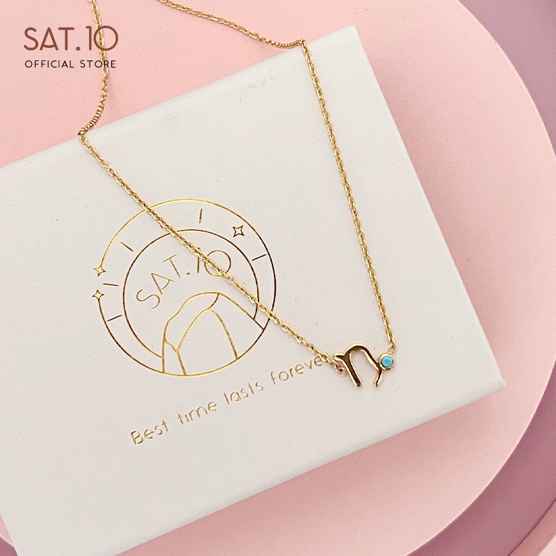 SAT.10 Kalung zodiak capricorn - Kalung zodiak emas zircon 18K liontin zodiak capricorn SAT-FAA4019