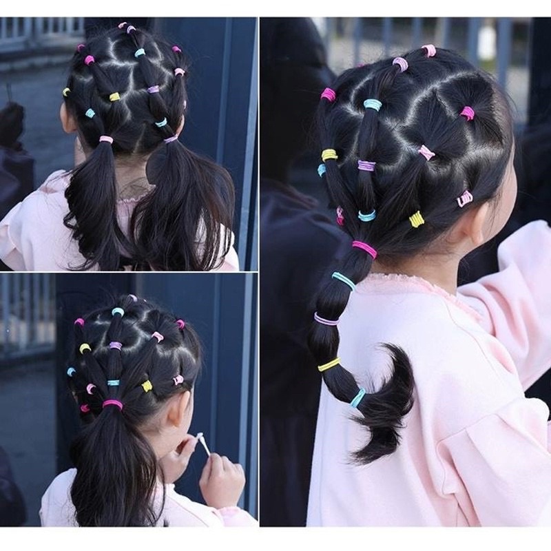 Kunciran Aksesoris Karet Rambut Kecil Bag Isi 100pc | Karet Rambut Anak Gaya Korea