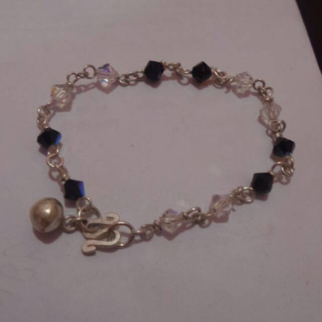 Gelang anak kristal perak asli