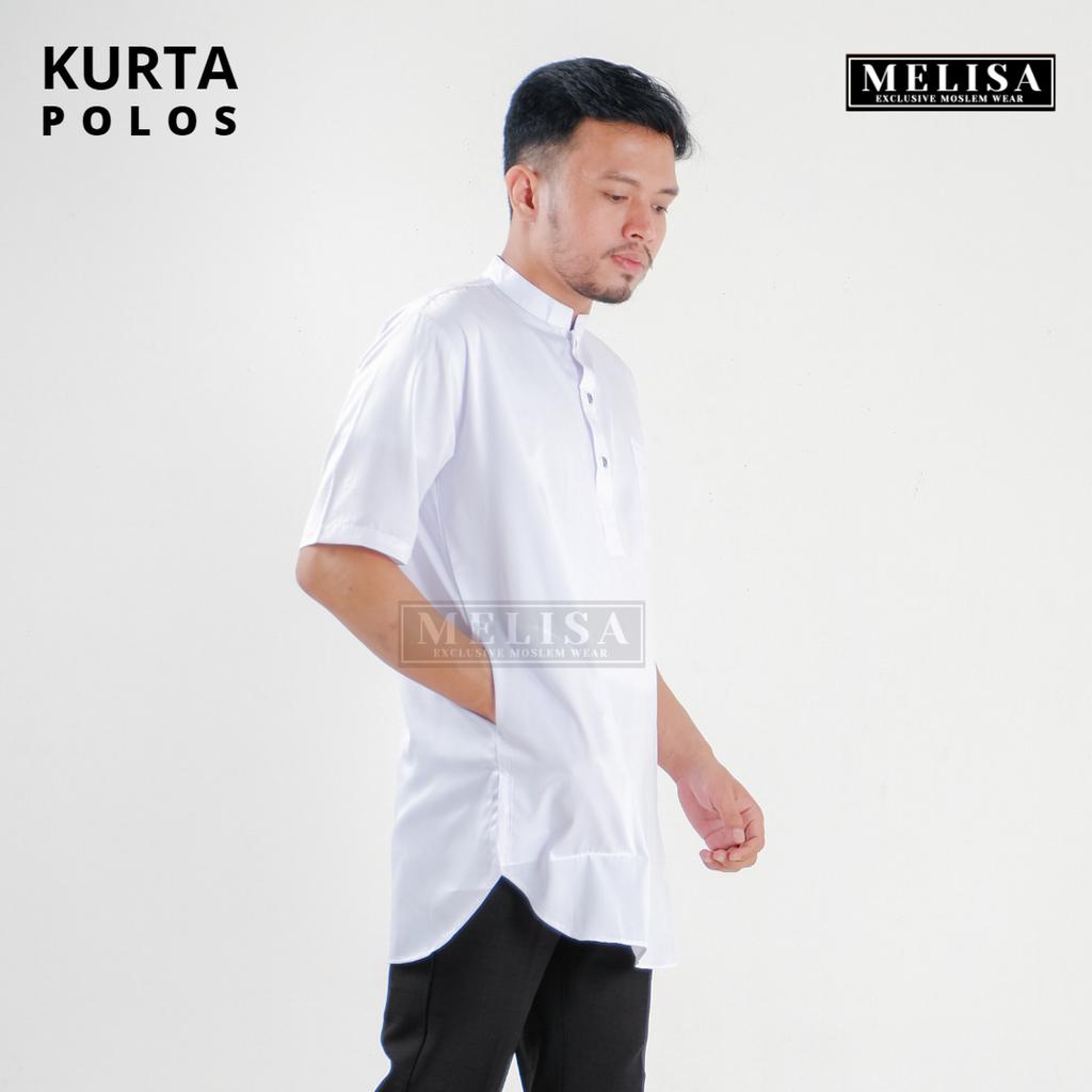 Baju Koko Kurta Lengan Pendek Baju Koko Fashion Muslim Pria Dewasa Terbaru Koko Pria Muslim Bahan Katun Tesla Premium Baju Koko Pakaian Muslim Pria Dewasa Remaja Lengan Pendek Premium Terbaru Baju Koko kurta Laki-laki Muslimin-Warna Putih Polos Keren