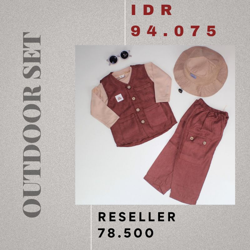 OUTDOOR SET - Promo 10.10 Setelan Anak Zookeeper Kostum Baju Bayi Vest Hiking Trekking Kids Cewek Cowok Perempuan Laki Rompi Cargo Bagus Murah 1-4 Thn