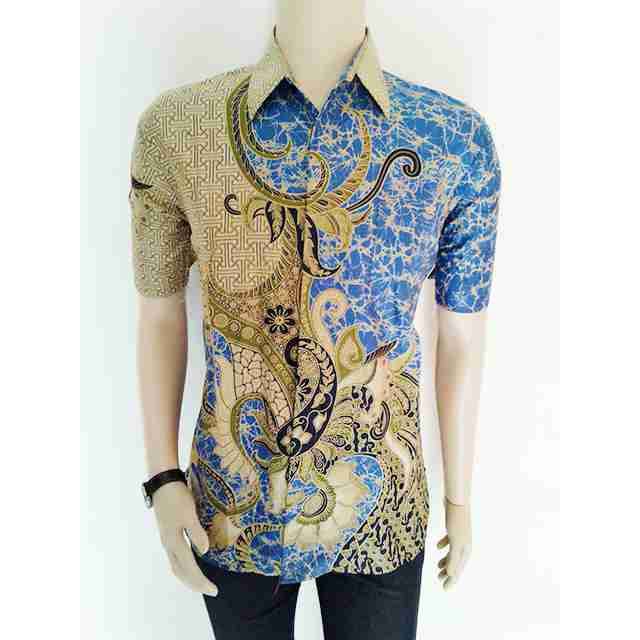Jual Kemeja Batik Pria Kemeja Batik Pekalongan Hem Batik Pria Baju Batik Biru