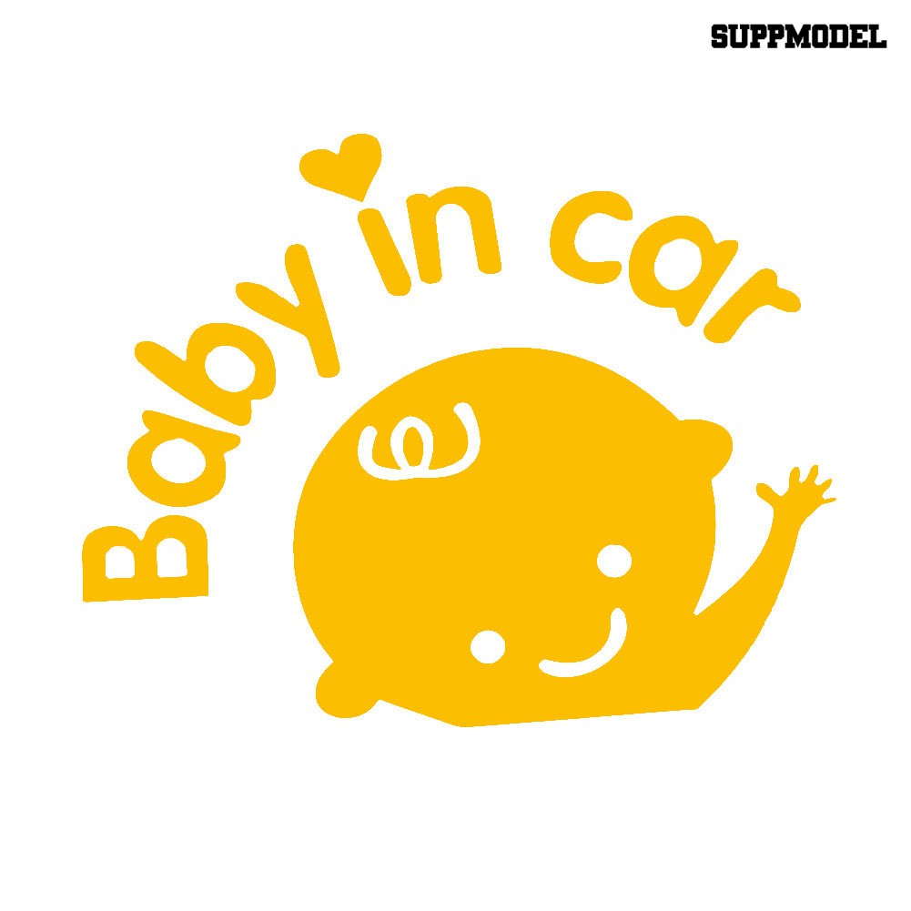 Supmodel Baby in Car Cute Vehicle Body Window Safety Sign Reflective Decals Sticker Decor