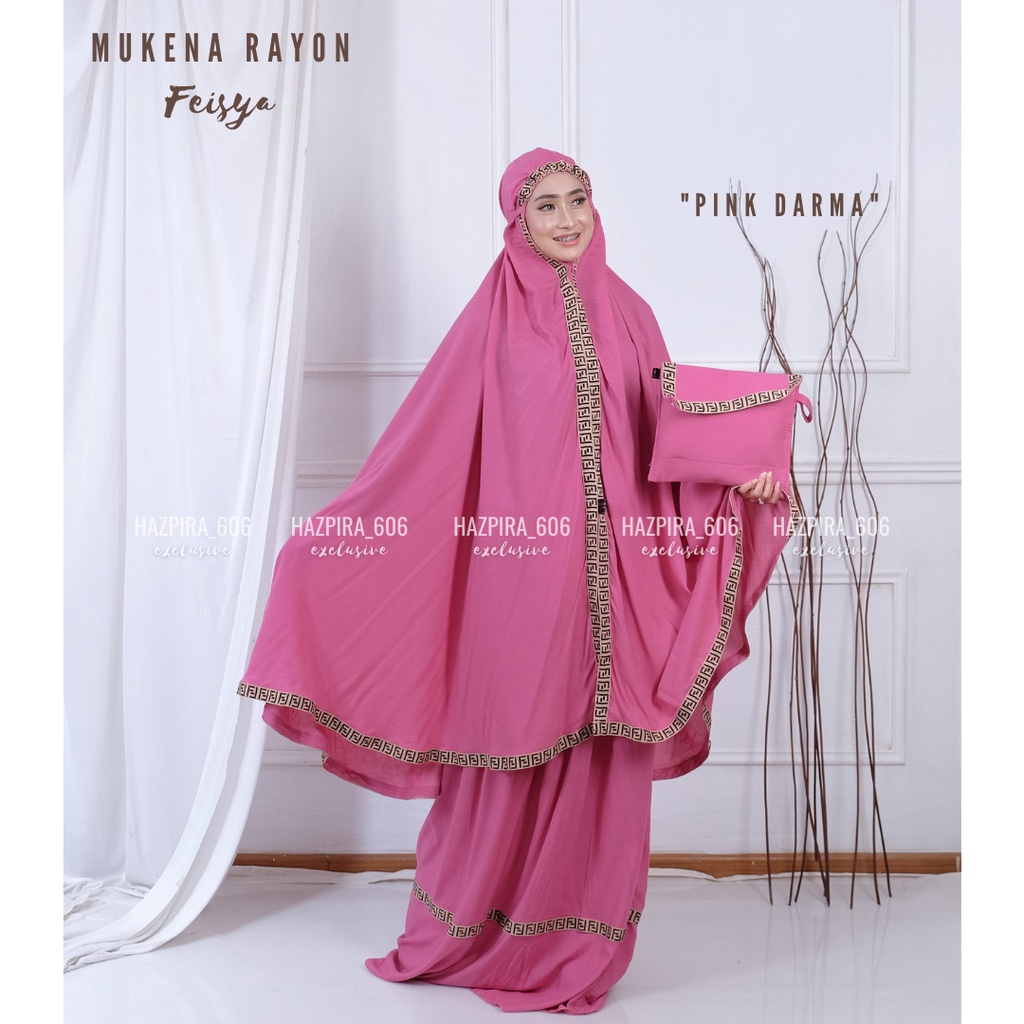 MUKENA DEWASA RAYON POLOS FEISYA JUMBO