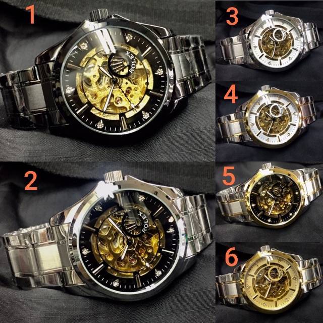 Jam Skeleton otomatis keren mewah | Rolex Big Chain Logo4