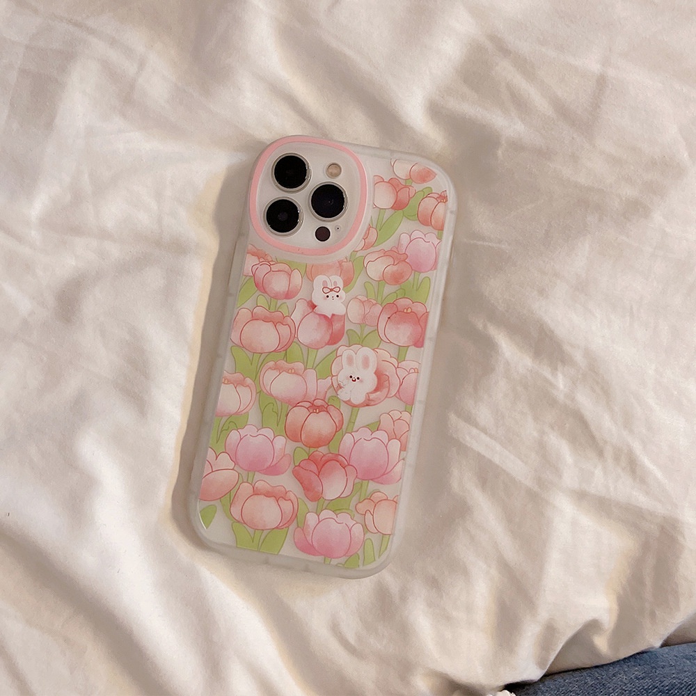 Case Pelindung Bahan tpu Buram Desain Tulip 13 Untuk iPhone 11 7Plus 8Plus Xr XS Max 13 12 Pro Max 11 11 7 8