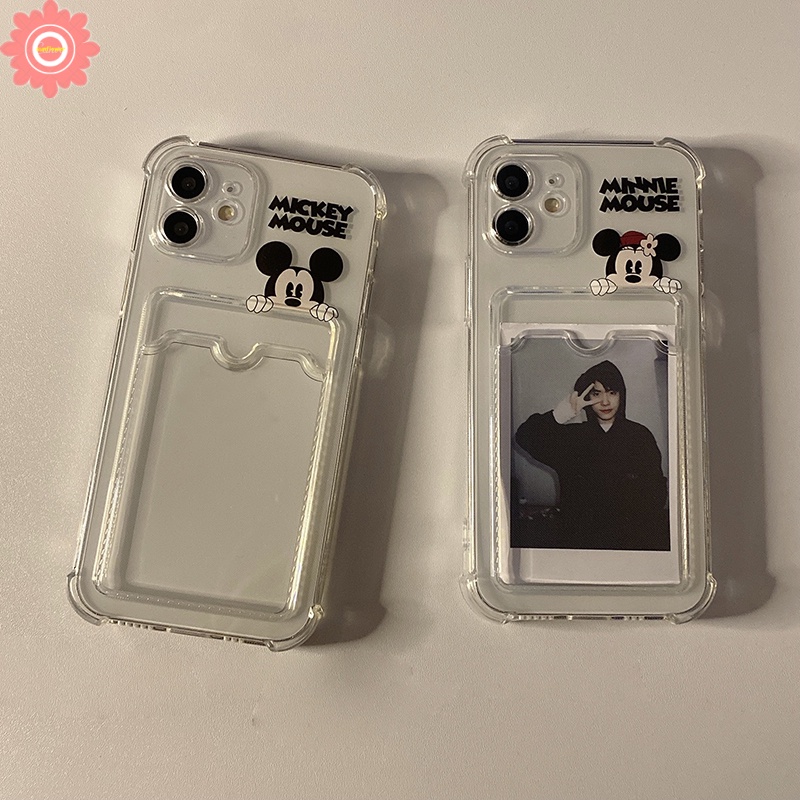 Casing Soft Case Tpu Transparan + Slot Kartu Untuk IPhone 11 / 12 / 13 Pro MAX / 8plus / 7plus / 7 / 8 / 6 / 6s + / XR / X / XS MAX / SE 2020