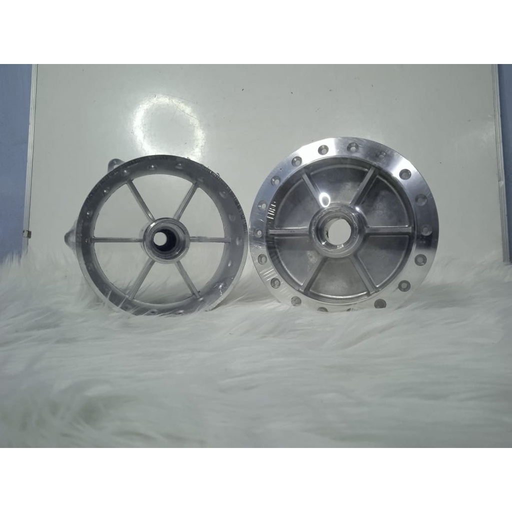 Tromol Ninja chrome lubang hole 36 bahan cnc Merk Xline SET Depan dan Belakang