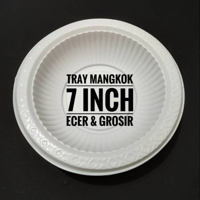 Tray Mangkok / Mangkuk Plastik Putih Susu / Mangkok Sekali Pakai 7 inch