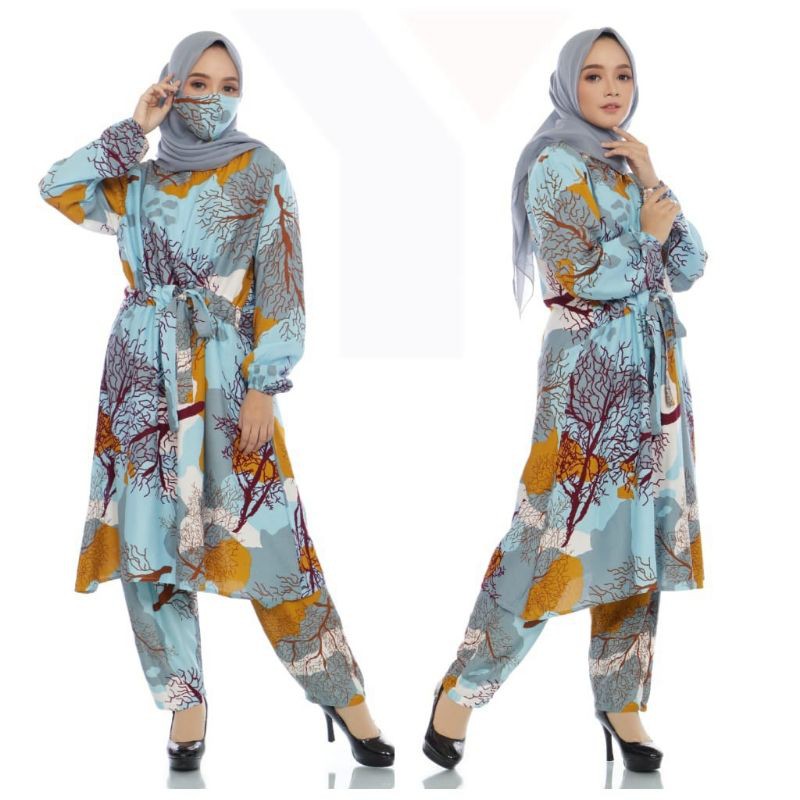 JOSJOLI_STORE/3404 Setcel Rayon/Stelan Rayon Tie Dye Super Jumbo XXL Dan 5XL Free Masker/Busui