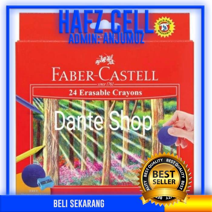 

CRAYON ERASABLE CRAYON BEST 24 WARNA FABER CASTELL CRAYON BISA DIHAPUS FAVORIT