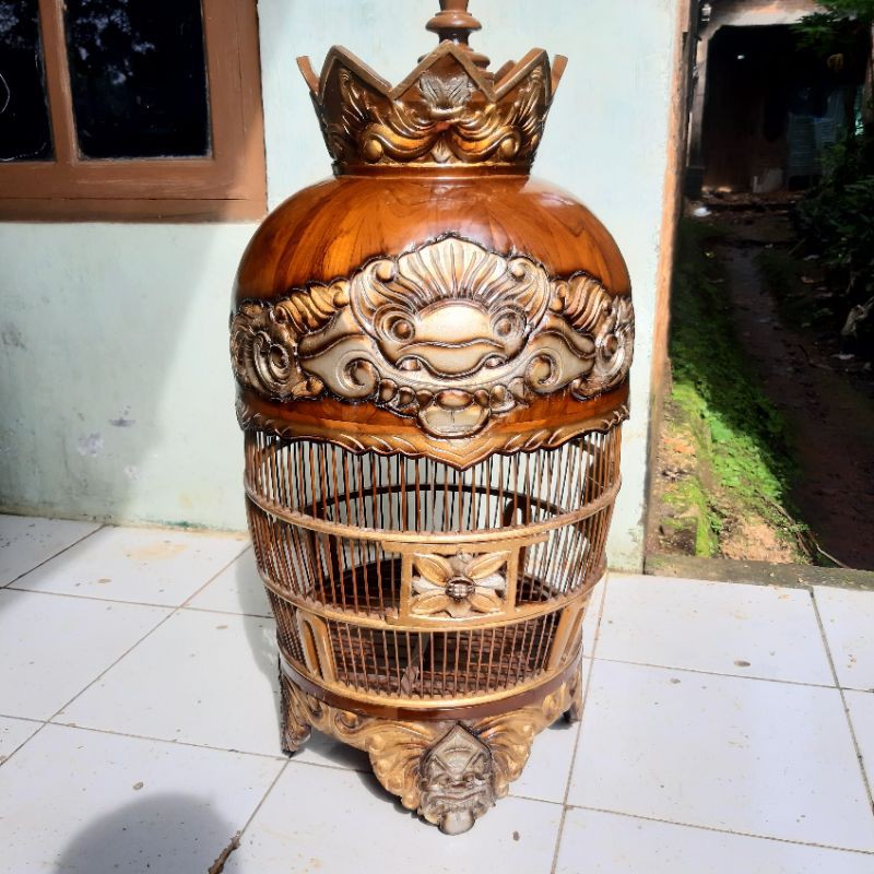 sangkar burung perkutut kayu jati