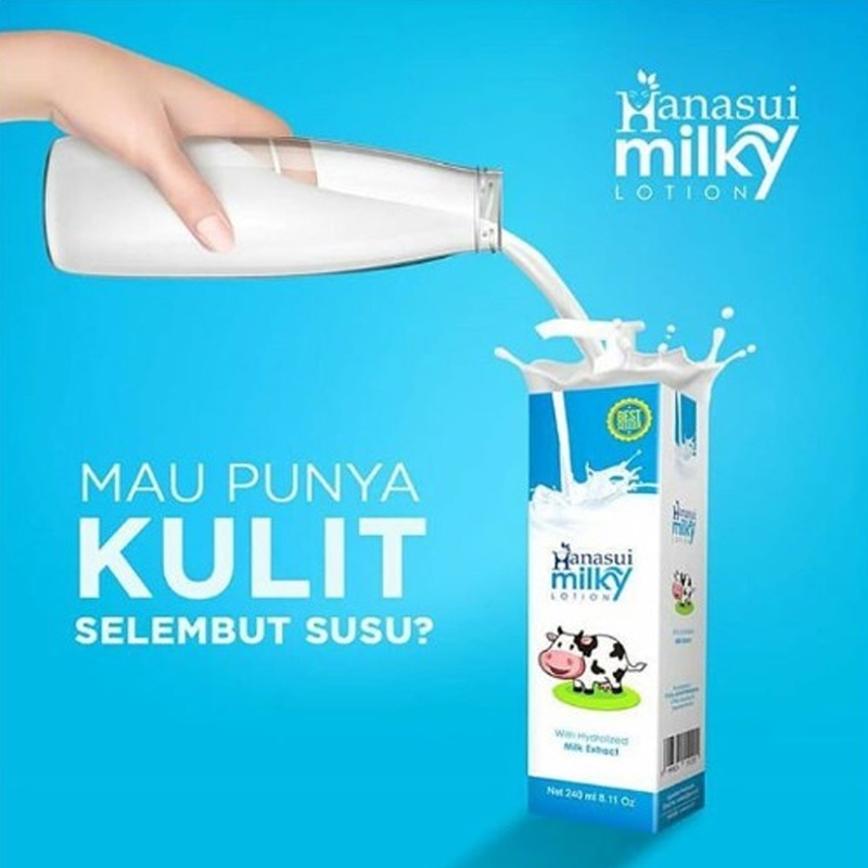 Hanasui Gluta Milky Lotion Pemutih Kulit Melindungi UV Protection BPOM Original