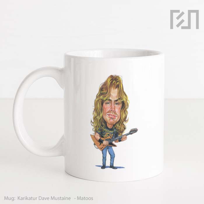 Gelas Keramik Caricature Dave Mustaine Mug