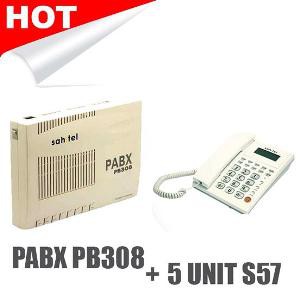 Paket PABX PB308 + Sahitel S57 5 Unit