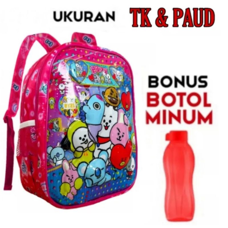 TAS RANSEL ANAK BTS SD &amp; TK LAMPU LED DI TEPUK NYALA//BONUS BOTOL MINUM 1PCS,MURAH MERIAH BERKUALITAS