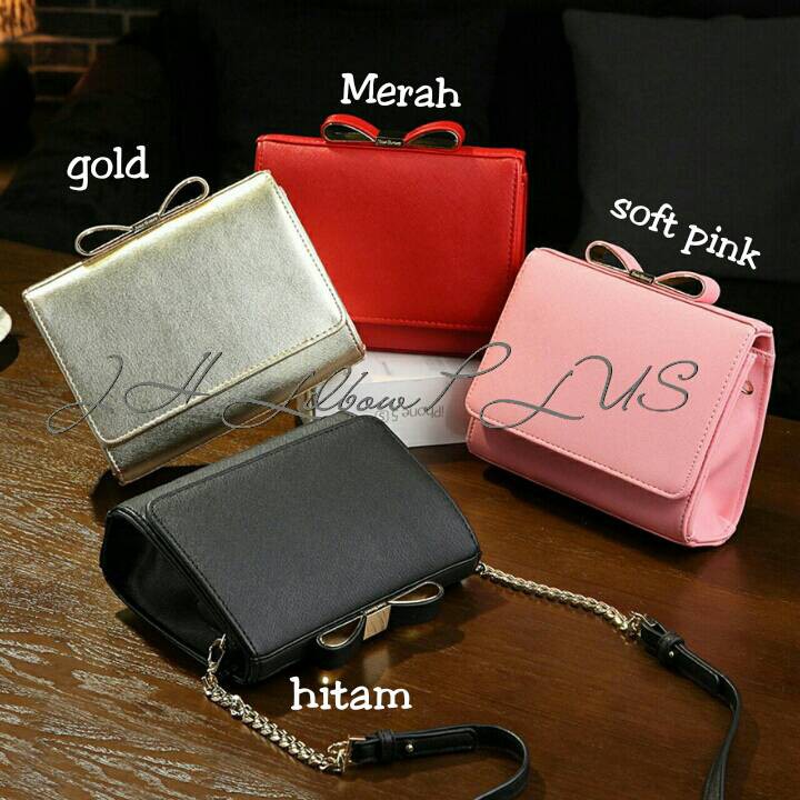 Tas import JH Lil bow plus bag selempang pesta wanita
