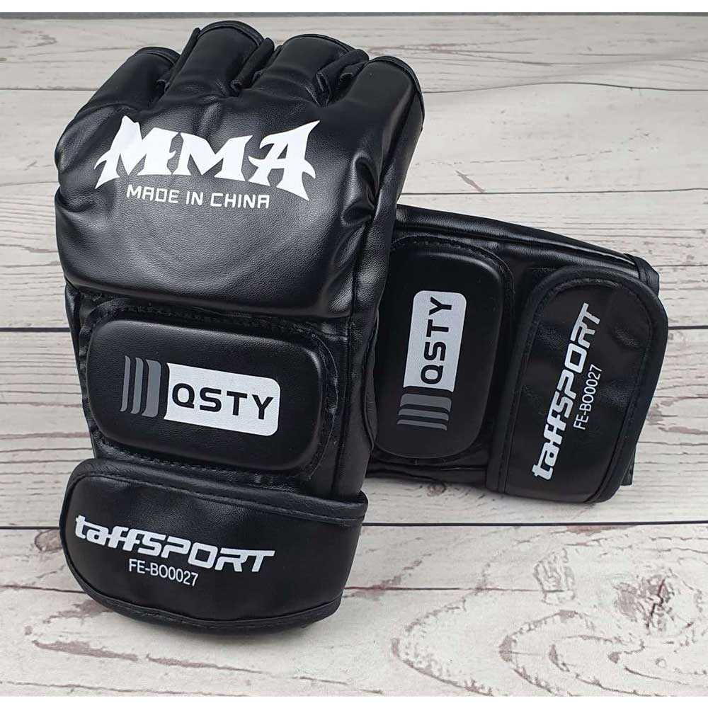 TaffSPORT Sarung Tangan Tinju MMA Boxing Leather Glove - FE-BO0027-Hitam